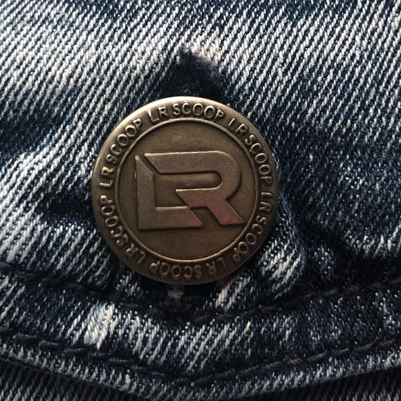 Blue Denim Jacket with Paint Splatter Print Neon Green details 4X NWT - Picture 3 of 6